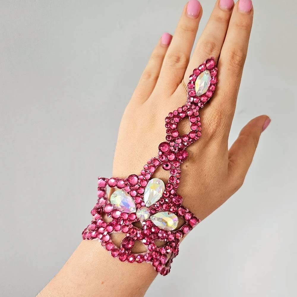 Women Fashion Dress Names - Gelang Tari Ballroom Stonefans Warna Pink