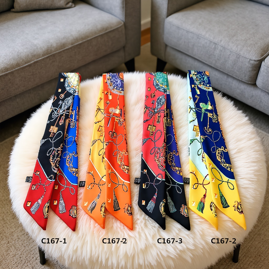 Women Fashion Necktie - Syal Cetak Hadiah Empat Musim Tas