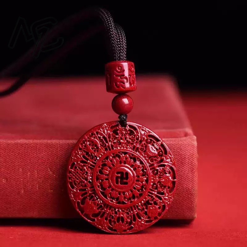 Women'S Fashion Jewellery - Kalung Liontin Kompas Cinnabar Merah Perak