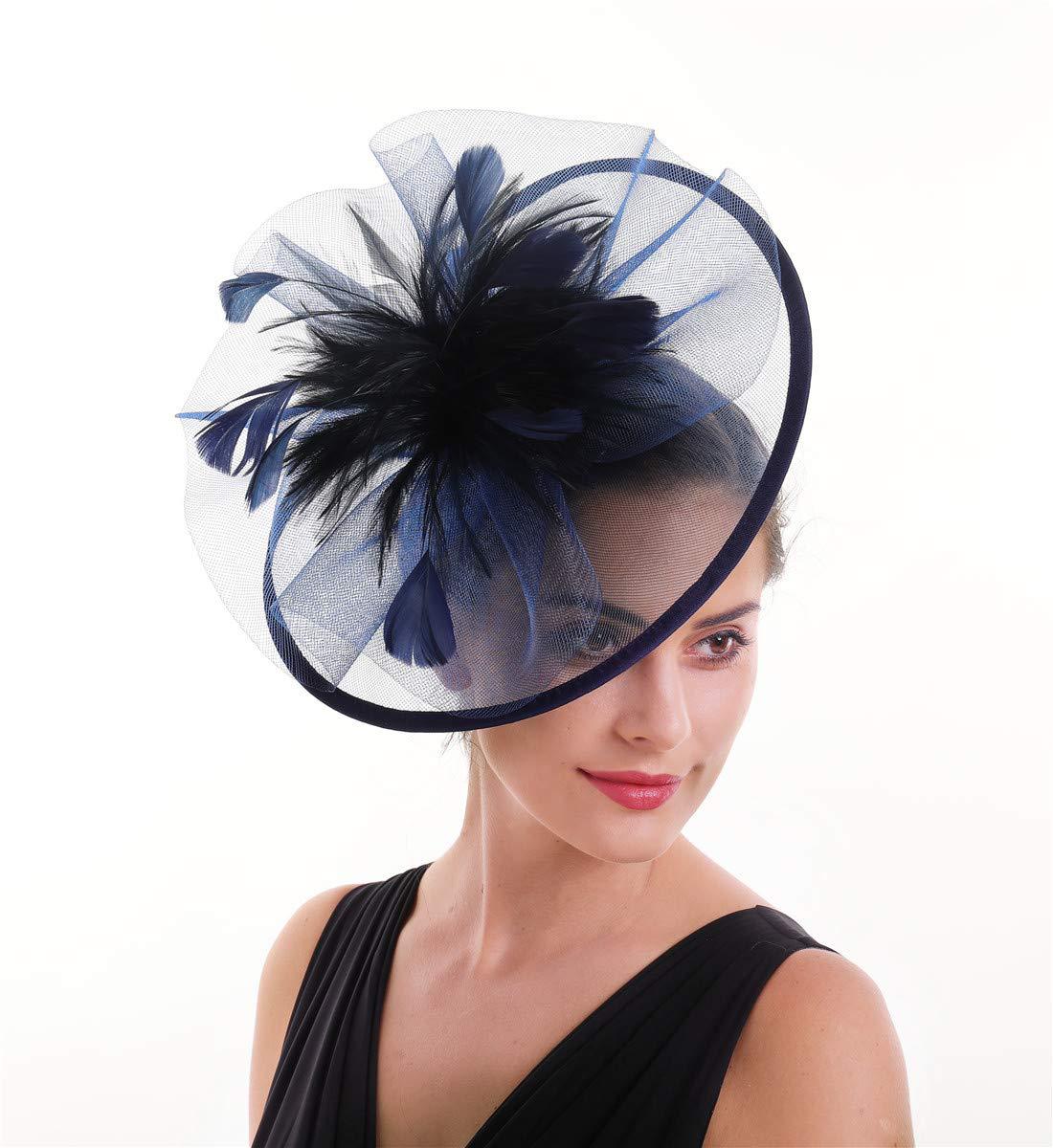 Women'S Fashion Kentucky Derby - Topi bulu wanita, hiasan kepala jala