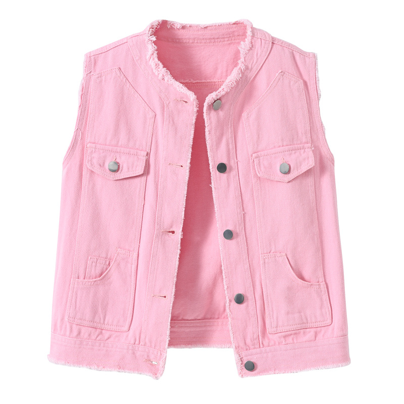 Women'S Fashion Vest Tops - Rompi Denim Tanpa Lengan Wanita Model