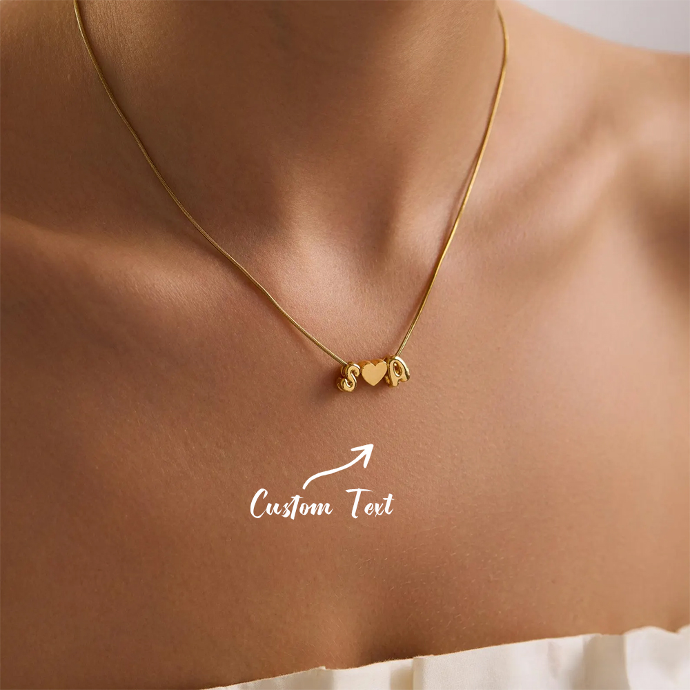 Women Fashion Names - Kalung Hati Gelembung 3D dengan Dua