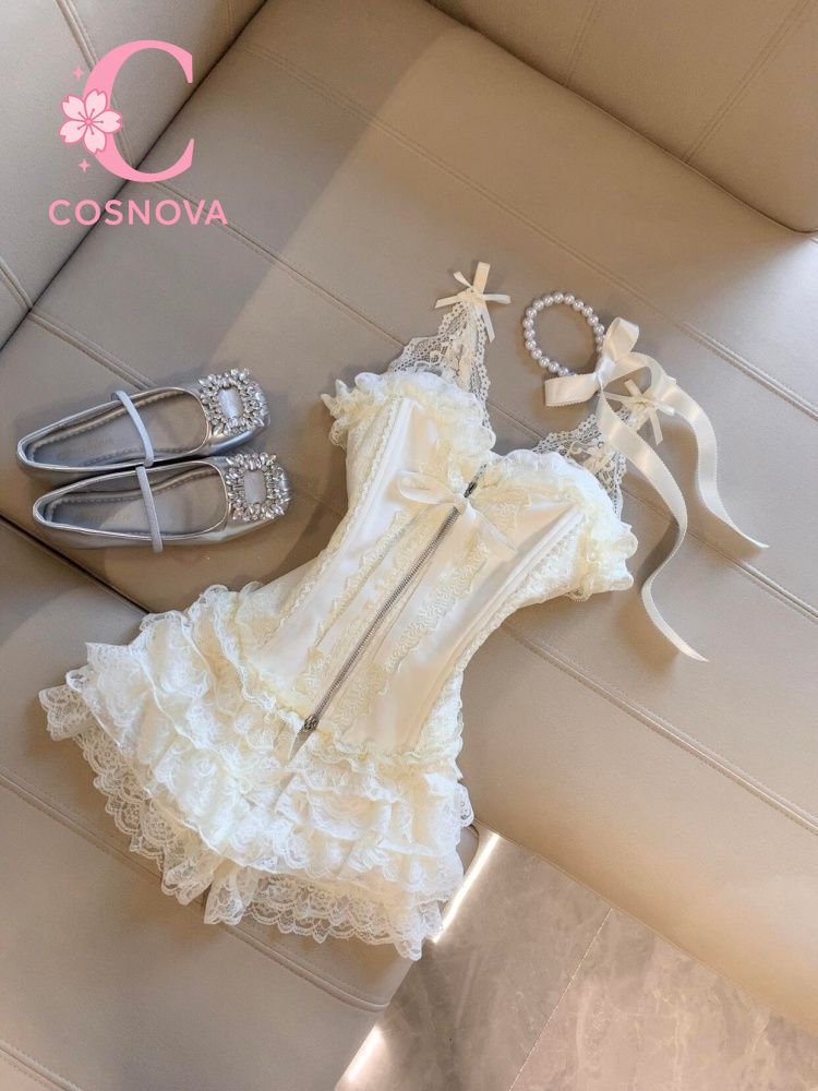 Set atasan bustier renda imut  - Lace Trim Cami ulasan dan harga