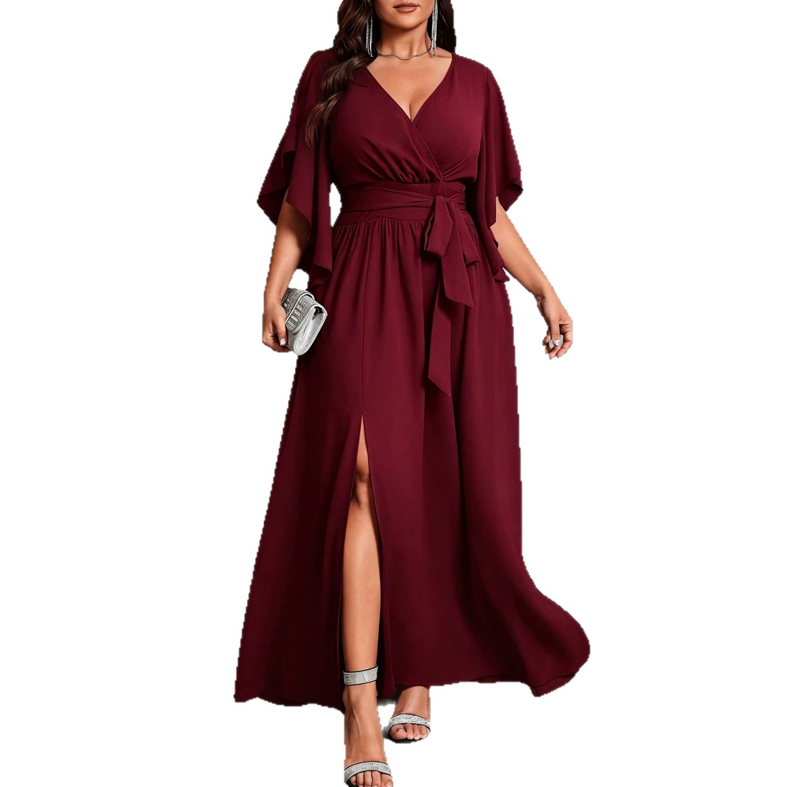 Gaun Lengan Pendek dengan Mode - Women Fashion Necktie ulasan dan harga