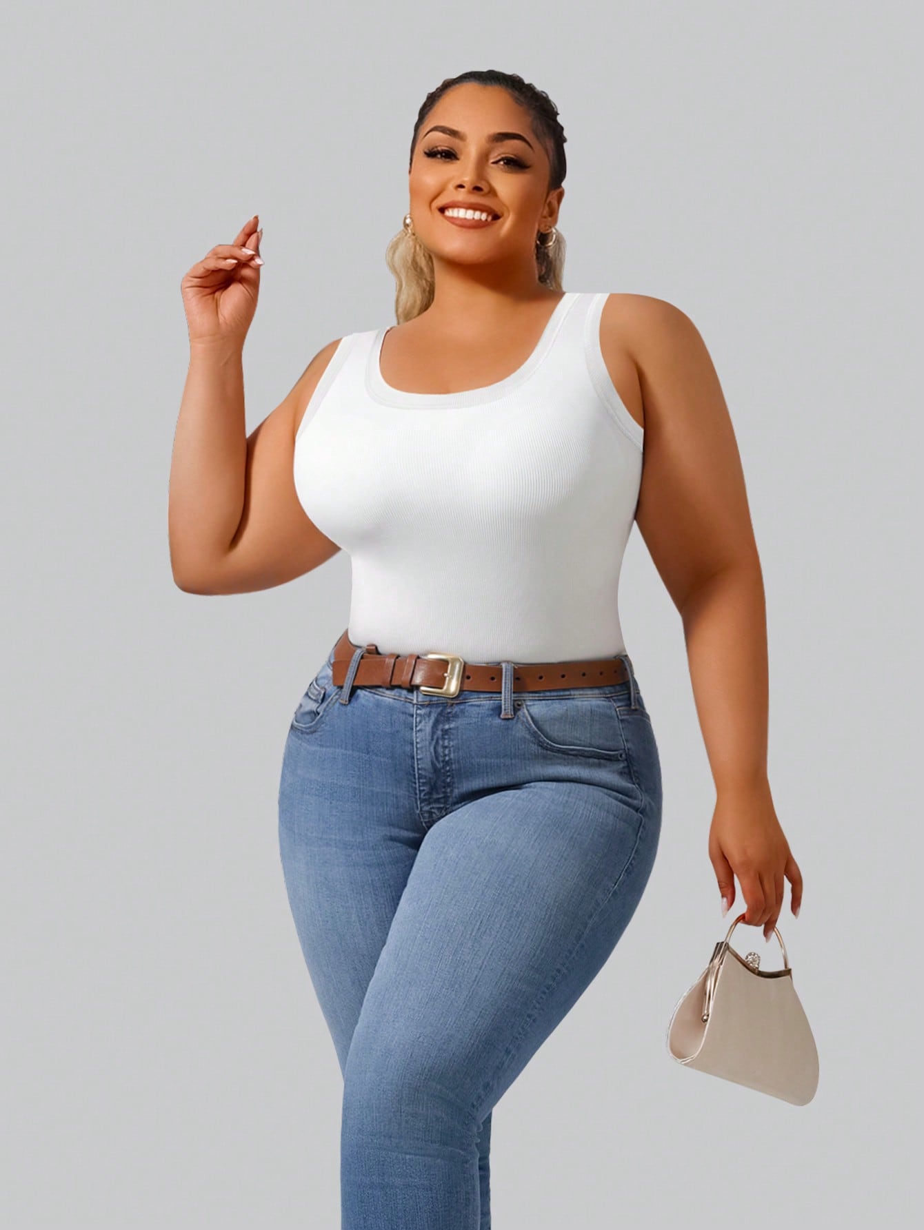 Tank Top Wanita Ukuran Besar B - Lace Trim Cami ulasan dan harga