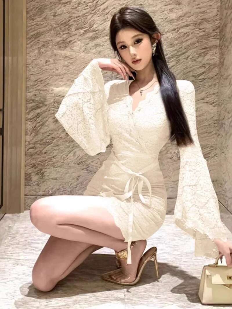 Gaun Lengan Lonceng Renda Seks - Women Fashion Dress Names ulasan dan harga